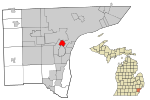 Wayne County Michigan Incorporated and Unincorporated areas Melvindale highlighted